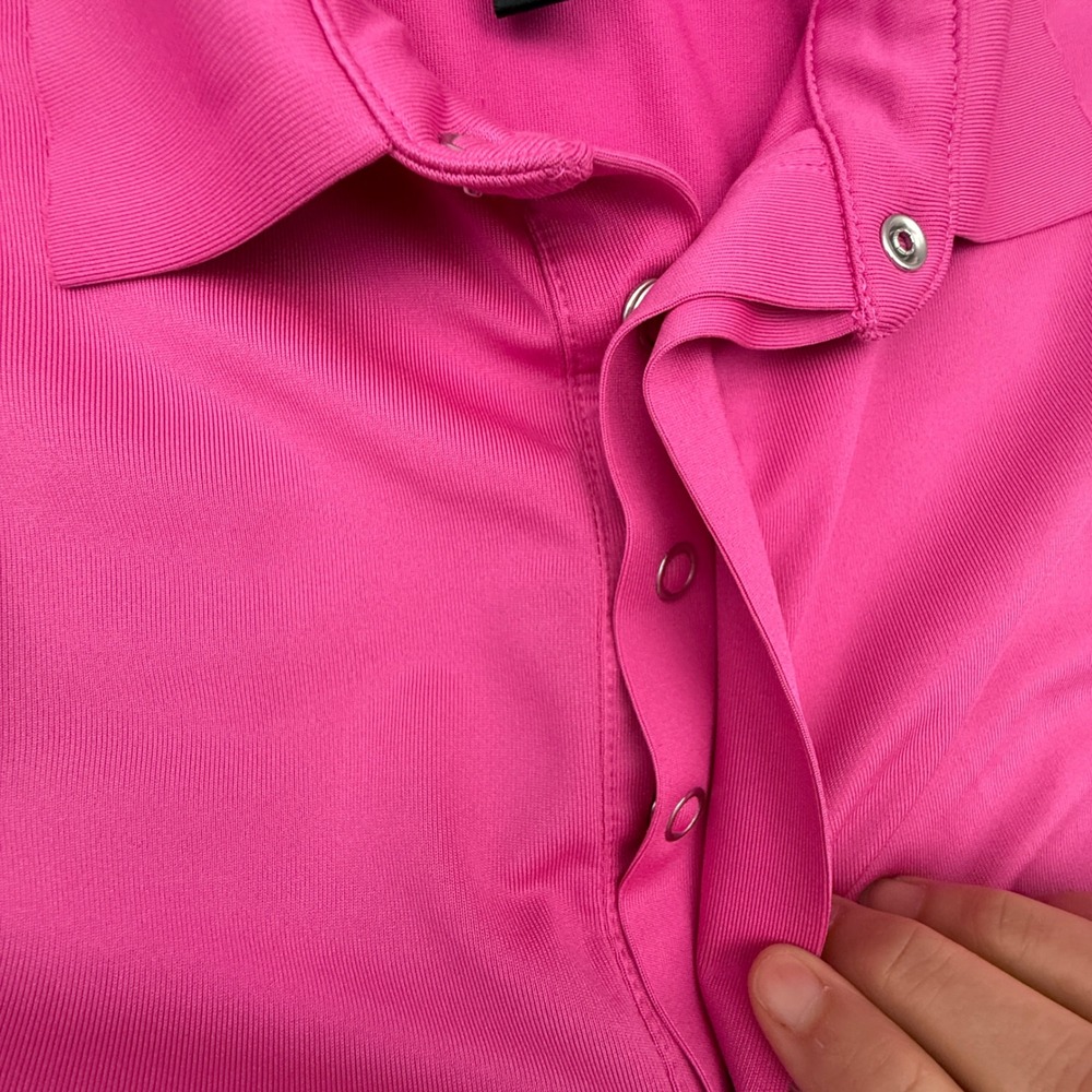 RLX Ralph Lauren Polo Women Medium Pink Golf Activewear Performance Short Sleeve - Picture 4 of 13